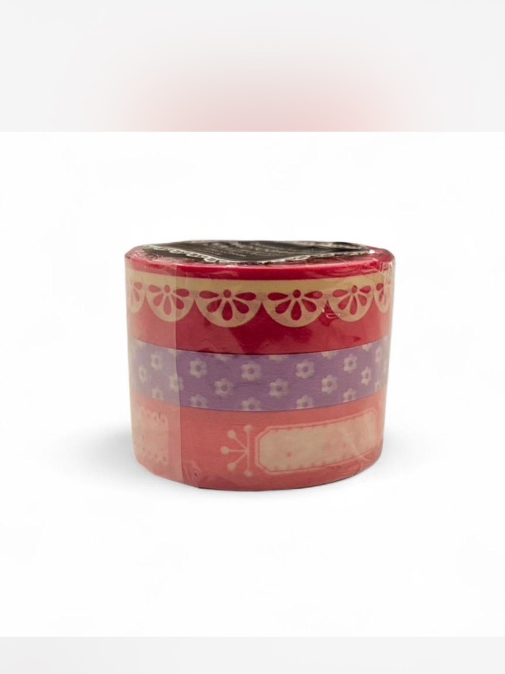 Japanese Colorful Patterned Washi Tape Trio - red, purple pink